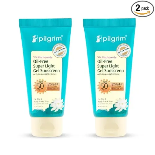 Image of Pilgrim Niacinamide Gel Sunscreen SPF 50 – 2 Pack (45ml Each)
