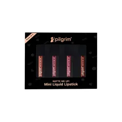 Pilgrim Nude Temptation Mini Liquid Matte Lipstick 4 in 1 Pack Smudgeproof, Hydrating & Lightweight