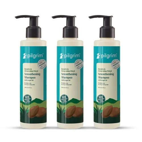 Image of Pilgrim Patuá & Keratin Hair SMOOTHENING SHAMPOO for Dry & Frizzy hair 200 ML (Pack of 3)