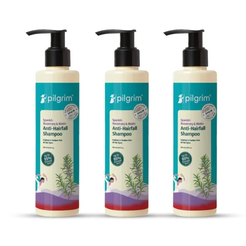 Image of Pilgrim Spanish Rosemary & Biotin Anti Hairfall Shampoo, 200ml (Pack of 3)