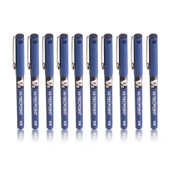 Pilot Hi-Tecpoint V5 0.5mm Extra Fine Point Pure Liquid Ink Roller Ball Pen | Blue Ink, Pack Of 10