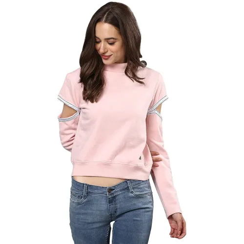 Image of PINACOLADA Women's Solid Sleeveless Casual Sweatshirt