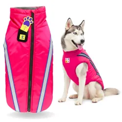 A+a Pets' Luxurious Rain & Wind' Jacket for Dogs | 27\' Length | Recommended Non Slip Coat for Rain & Snow | Full Body Coverage with Leash Opening | Warm & Comfortable (Pink, 5XL)