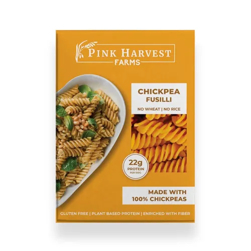 Image of Pink Harvest Farms Chickpea Pasta | No Rice - No Maida | Vegan | Gluten Free | High Protein | (Chickpea Fusilli Pasta, 2