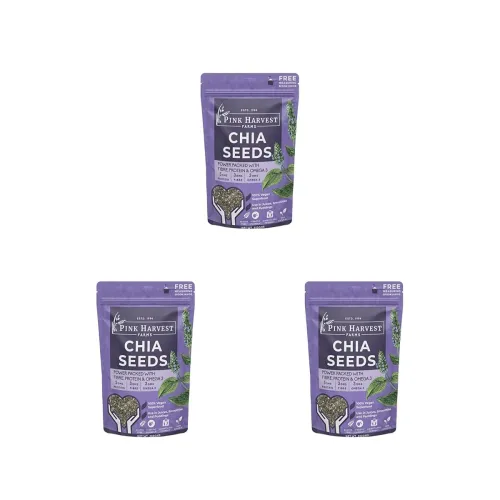 Image of Pink Harvest Farms Chia Seeds Pouch (350 g) (Pack of 3)