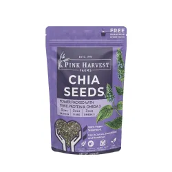 Pink Harvest Farms Chia Seeds Pouch (350g) | Organic, Gluten-Free, High in Omega-3 & Fiber, Rich in Protein | Ideal for 