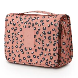Pink Leopard: Mossio Hanging Toiletry Bag