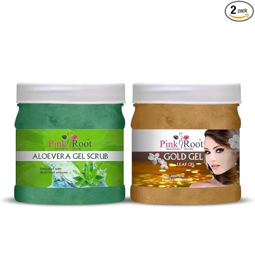 Image of Pink Root Aloe Vera Gel Scrub 500gm with Gold Gel 500gm