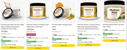 Image of Pink Root Beauty Product Starting @ ₹140