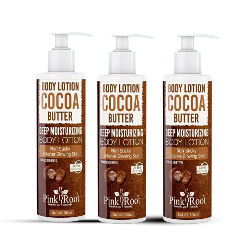 Image of Pink Root Body Lotion Cocoa Butter 200ml (Pack of 3)