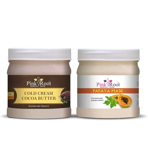 Image of Pink Root Cocoa Butter Cold Cream 500gm with Papaya Mask 500gm