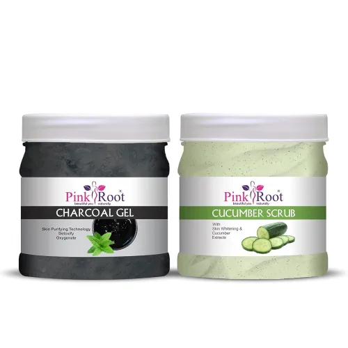 Image of Pink Root Cucumber Scrub 500gm With Charcoal Gel 500gm