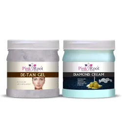 Pink Root De-Tan Gel 500gm with Diamond Cream 500gm