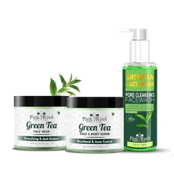 Pink Root Green Tea Mask with Scrub with Facewash 100gm