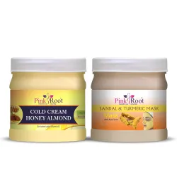Pink Root Honey Almond Cold Cream 500gm with Sandal Turmeric Mask 500gm