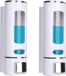 Pink Tokri ABS Wall Mount Multipurpose Liquid Dispenser For Kitchen & Bathroom (Pack of 2) 400 ml Gel, Conditioner, Liqu