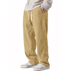 Pinkmint Mens Poly Lycra Ribbed Relaxed Fit Stretchable & Comfortable Trouser | Flexible Elastic Waist with Drawstring 