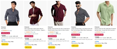 Image of Pinkmint mens shirt at 80% discount 