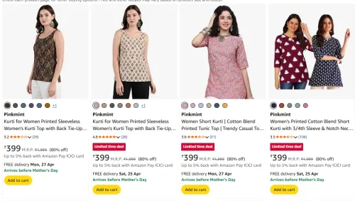 Image of Pinkmint Women's kurti at 80% discount 
