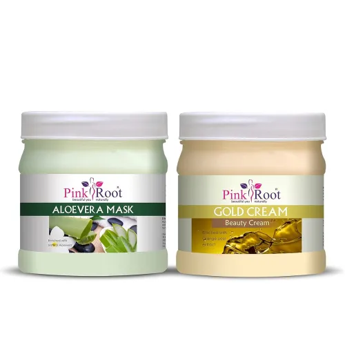 Image of Pink Root Aloe Vera Mask 500gm with Gold Cream 500gm
