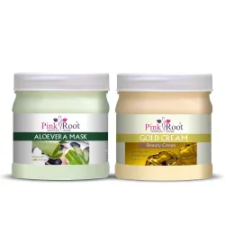 Pink Root Aloe Vera Mask 500gm with Gold Cream 500gm