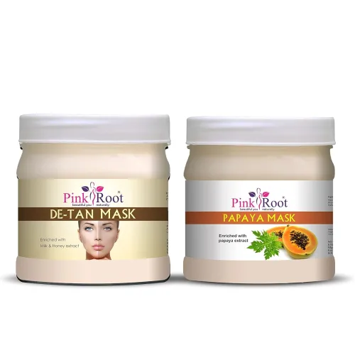 Image of Pink Root De-Tan Mask 500gm and Papaya Mask 500gm
