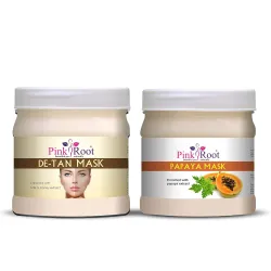 Pink Root De-Tan Mask 500gm and Papaya Mask 500gm