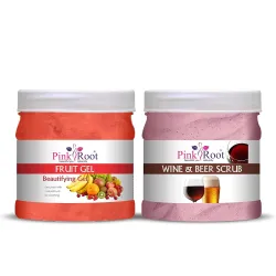 Pink Root Fruit Gel 500gm with Wine & Beer Scrub 500gm