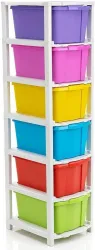 Pinkwhale 6 Compartments Plastic Modular Drawer (Multicolor).