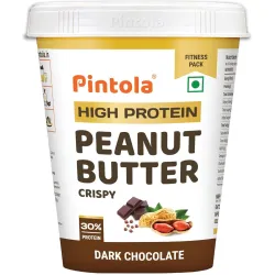 Pintola HIGH Protein DARK Chocolate Peanut Butter (Crispy, 1kg) 30g Protein, Whey Protein, High Fiber, Crispy, Gluten Fr