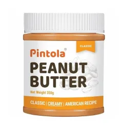 Pintola Original Classic Peanut Butter Creamy 350g - with High Protein 26g & 7.2g Fiber, Premium Roasted Nuts, Gluten Fr