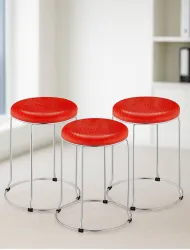 Pistevo Metal Round Bar Stool So3 (Red)