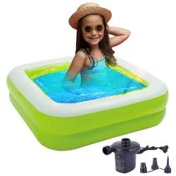 Pivalo 3ft Square Inflatable Swimming Pool with Electric Pump