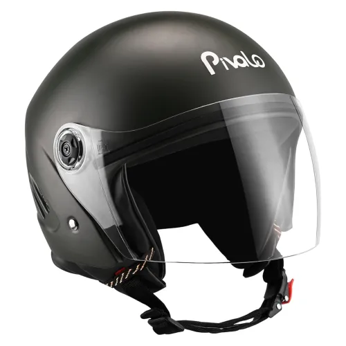 Image of Pivalo X-Pearl 580MM Half Face Helmet with Outer Clear Visor Glossy Finish Scratch Resistant Open-Face for Bike Scooty R