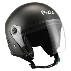 Pivalo X-Pearl 580MM Half Face Helmet with Outer Clear Visor Glossy Finish Scratch Resistant Open-Face for Bike Scooty R