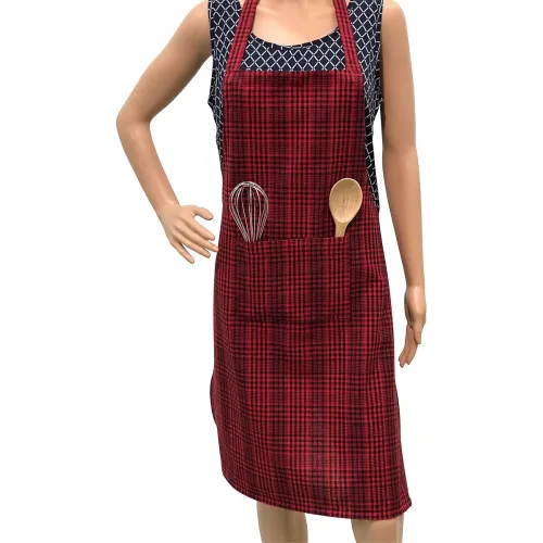 Image of PIXEL HOME DECOR Cotton Apron with Front Center Pocket with End