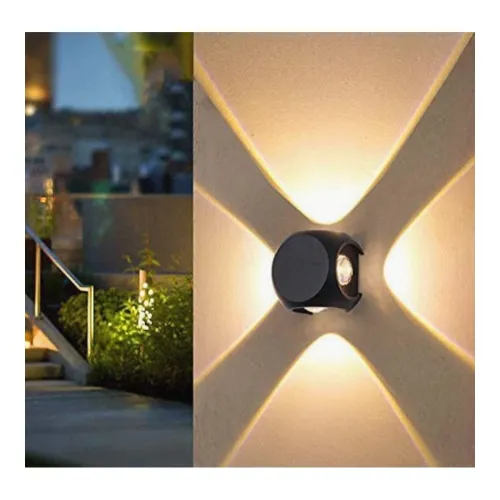 Image of PIXORA Metal ,Plastic ,Silicon 4 Way Oval Up-Down Outdoor Led Outdoor Waterproof Ip65 Exterior Wall Step Light Fixture W