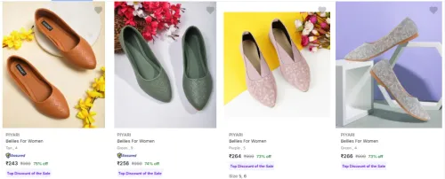 Image of Piyari Women's Ballerinas at minimum 70% Discount