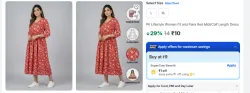 PK Lifestyle Women Fit and Flare Red Midi Calf Length Dress
