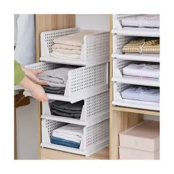 Planet 4-Tier Clothes Organizer for Wardrobe (Plastic, White)