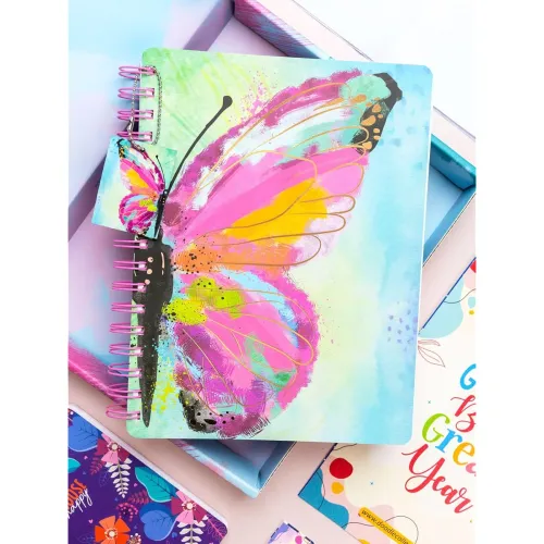 Image of Doodle Happiness Planner B5 Wiro Bound Undated Planner with 268 Pages Note & Quote Cards