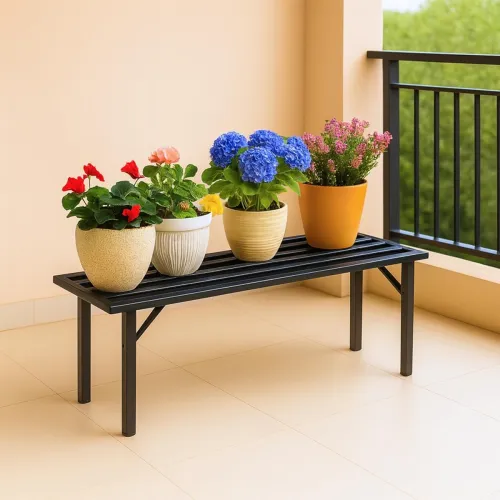Image of ecofynd Adam Jr 24 Inch Plant Stands for Outdoor Balcony, Flower Pot Stand for Indoor Plants