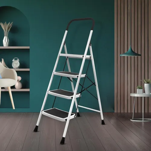 Image of Plantex Alloy Steel 4 Step Strong Wide Ladder For Home