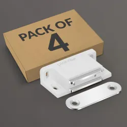 Plantex Door Catcher/Door Magnet for Cabinet/Cupboard/Wardrobe/Door Closer Magnet for Home/Office - Pack of 4 (White)