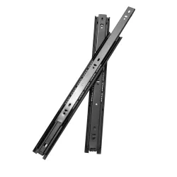 Plantex Drawer Channel/Ball Bearing Regular Close Slider Drawer Channel for Home, Kitchen & Wardrobe/Channel for Drawer (12-Inch,Black) Pair