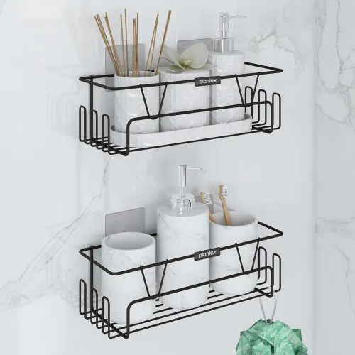 Image of Plantex GI Steel Bathroom Shelf (Pack of 2)