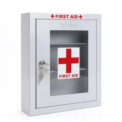 Plantex Metal First Aid Box/Emergency Medical Kit Box for Medicine Storage/Multi Compartment for Medicine Organizer First Aid Kit Box for Home, School, Office with Key Lock - (White)