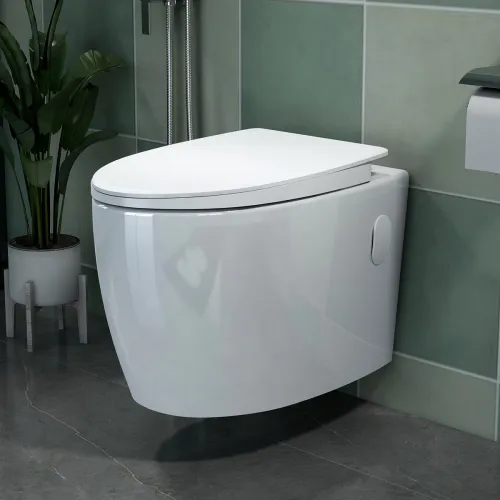 Image of Plantex Platinum Ceramic Wall Hanging Western Toilet With Soft Close Seat