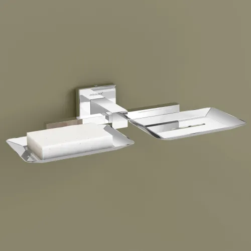 Image of Plantex (Primax) Aqua Stainless Steel Double Soap Holder 
