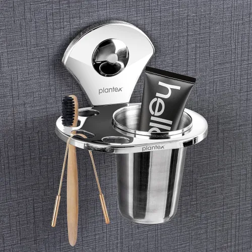 Image of Plantex Royal Stainless Steel Tooth Brush Holder